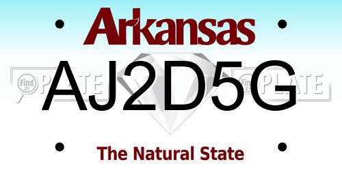 AJ2D5G Arkansas License Plate