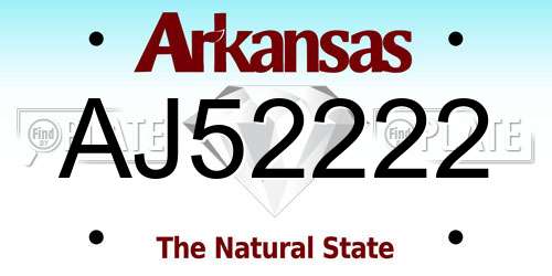 AJ52222 Arkansas License Plate