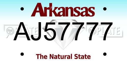 AJ57777 Arkansas License Plate
