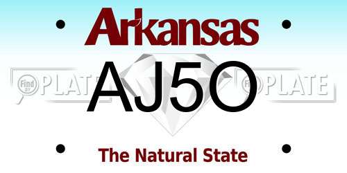 AJ5O Arkansas License Plate