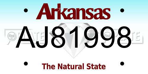 AJ81998 Arkansas License Plate