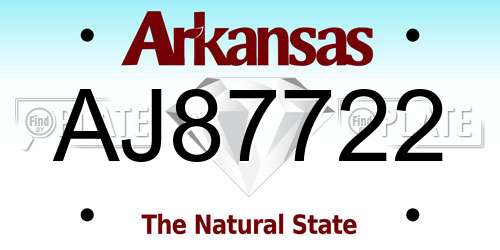 AJ87722 Arkansas License Plate
