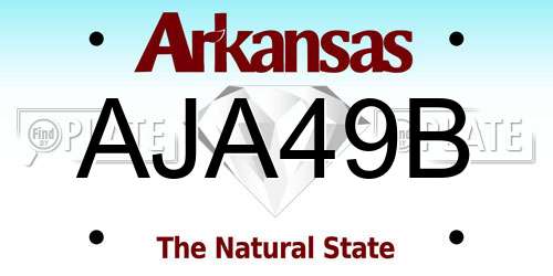 AJA49B Arkansas License Plate
