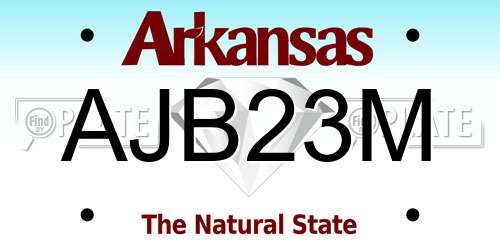 AJB23M Arkansas License Plate