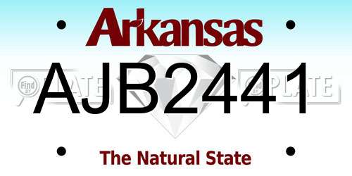 AJB2441 Arkansas License Plate