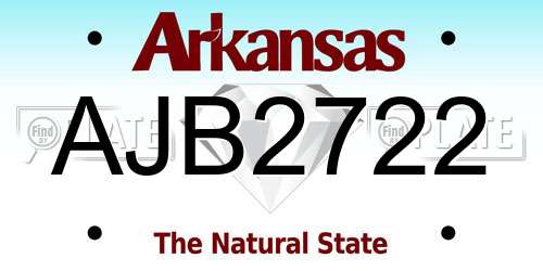 AJB2722 Arkansas License Plate