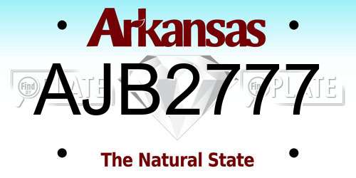 AJB2777 Arkansas License Plate
