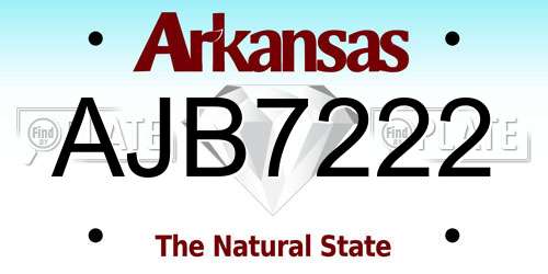 AJB7222 Arkansas License Plate