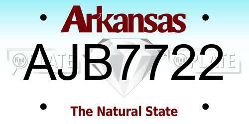AJB7722 Arkansas License Plate