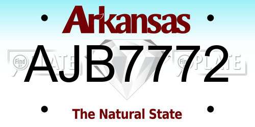 AJB7772 Arkansas License Plate