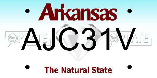 AJC31V Arkansas License Plate
