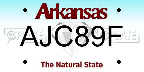 AJC89F Arkansas License Plate