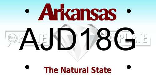 AJD18G Arkansas License Plate