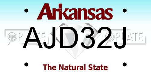 AJD32J Arkansas License Plate