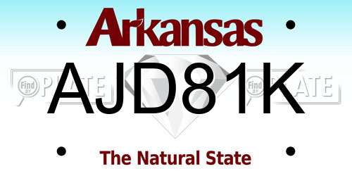 AJD81K Arkansas License Plate