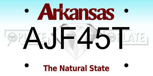 AJF45T Arkansas License Plate