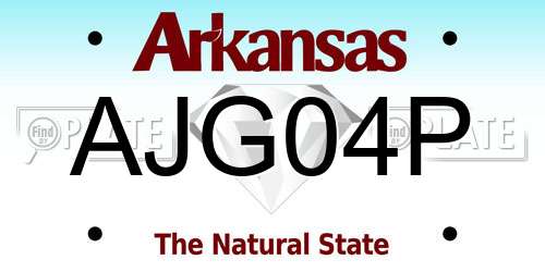 AJG04P Arkansas License Plate