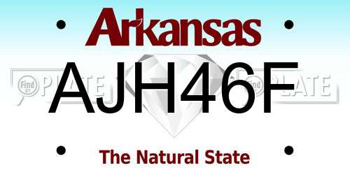 AJH46F Arkansas License Plate