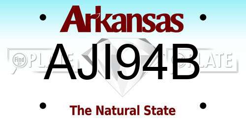 AJI94B Arkansas License Plate
