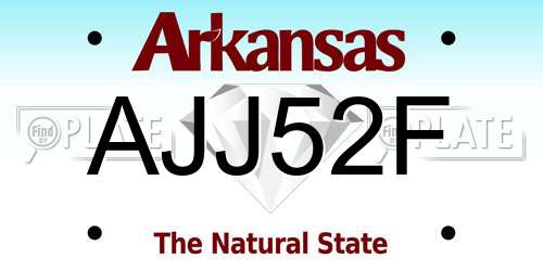 AJJ52F Arkansas License Plate
