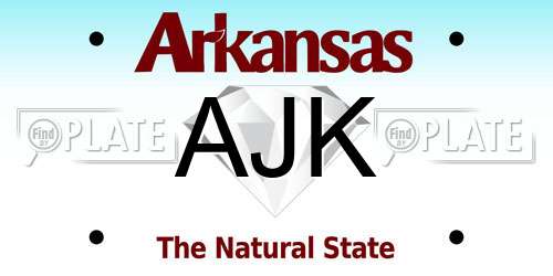 AJK Arkansas License Plate