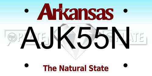 AJK55N Arkansas License Plate