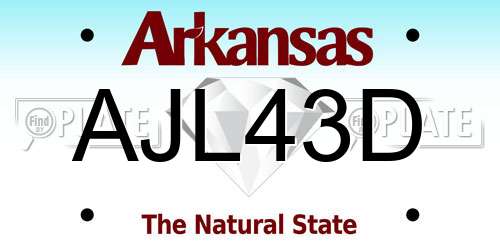 AJL43D Arkansas License Plate