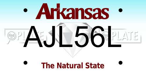 AJL56L Arkansas License Plate