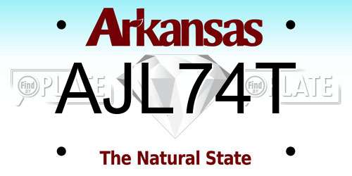 AJL74T Arkansas License Plate