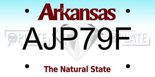 AJP79F Arkansas License Plate