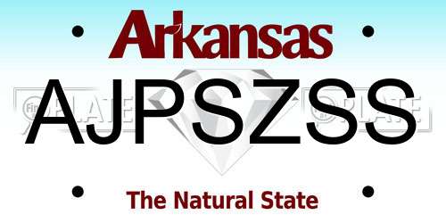 AJPSZSS Arkansas License Plate