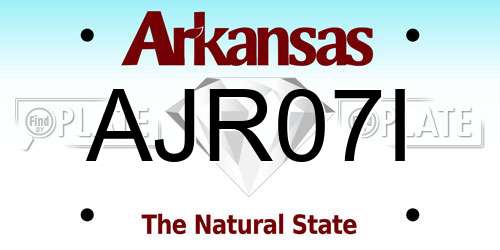 AJR07I Arkansas License Plate