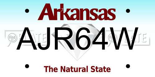 AJR64W Arkansas License Plate