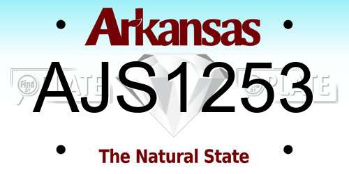 AJS1253 Arkansas License Plate