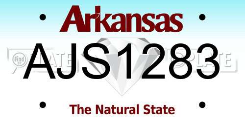 AJS1283 Arkansas License Plate