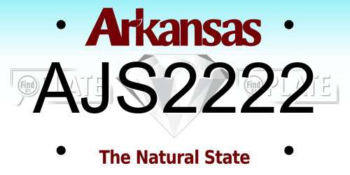 AJS2222 Arkansas License Plate