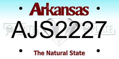 AJS2227 Arkansas License Plate