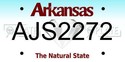 AJS2272 Arkansas License Plate
