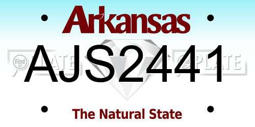 AJS2441 Arkansas License Plate
