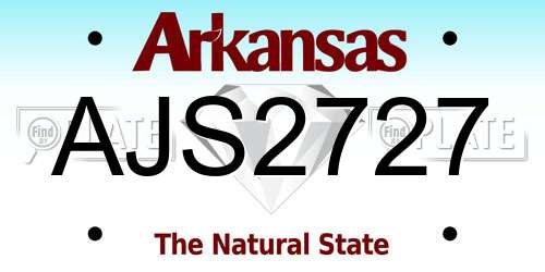 AJS2727 Arkansas License Plate
