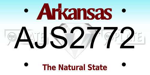 AJS2772 Arkansas License Plate
