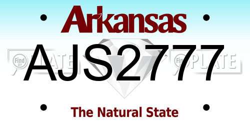 AJS2777 Arkansas License Plate