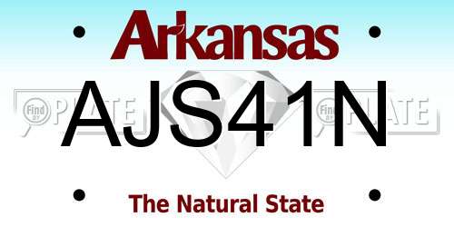 AJS41N Arkansas License Plate
