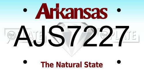 AJS7227 Arkansas License Plate