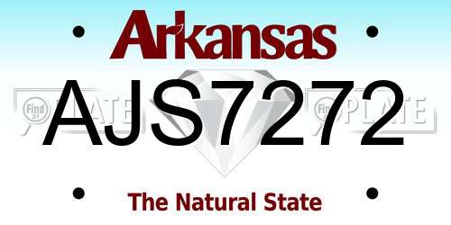 AJS7272 Arkansas License Plate