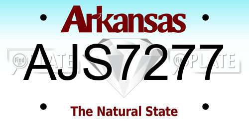 AJS7277 Arkansas License Plate
