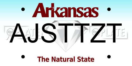 AJSTTZT Arkansas License Plate