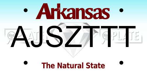 AJSZTTT Arkansas License Plate