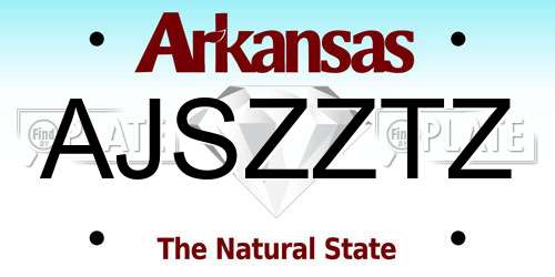AJSZZTZ Arkansas License Plate