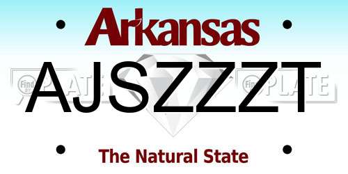 AJSZZZT Arkansas License Plate
